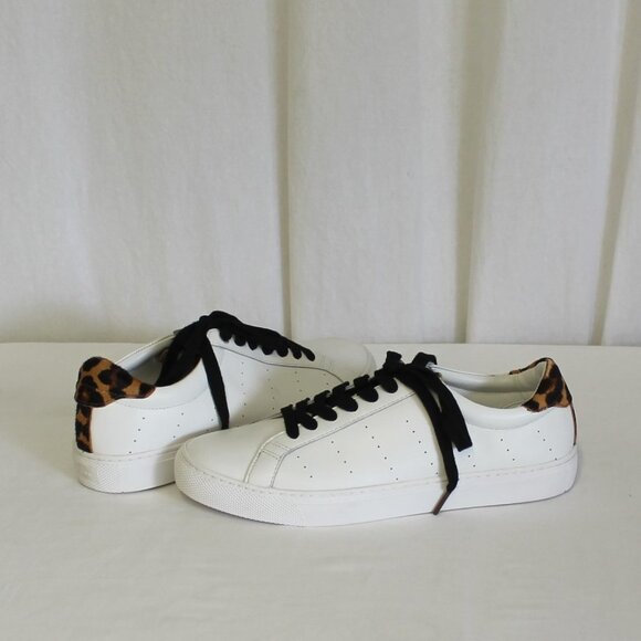 J Crew Saturday sneakers leopard calf hair detail - Picture 1 of 6